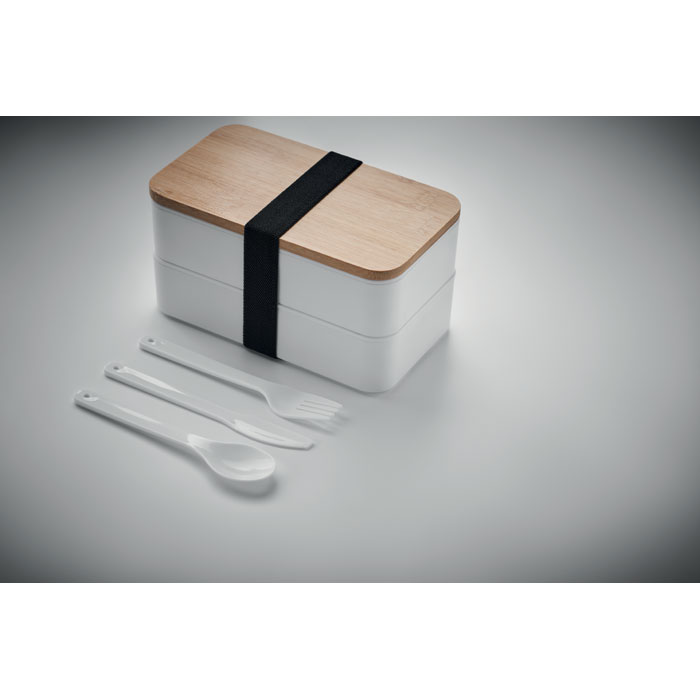 Lunch box in PP and bamboo lid Bianco item detail picture