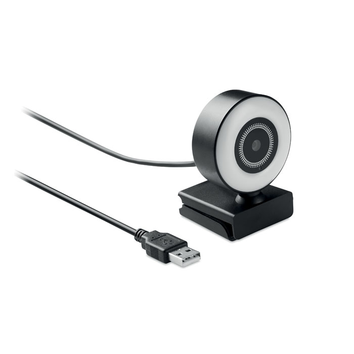 Webcam HD1080P e luce ad anello Nero item picture front