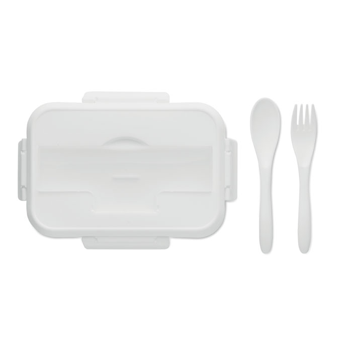 Porta pranzo con posate in PP Bianco item picture top