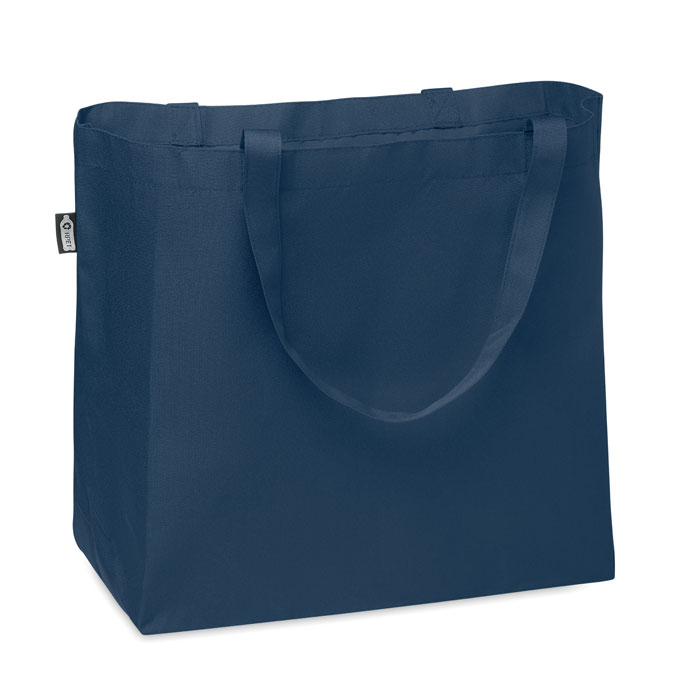 600D RPET large shopping bag Blu item picture front