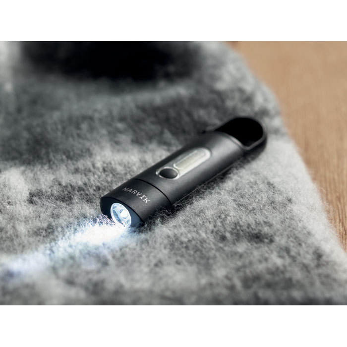 Pocket size COB flash light Nero item picture printed