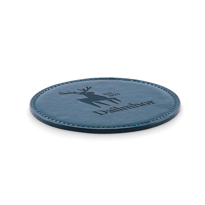 Round coaster in PU Francese Navy item picture printed