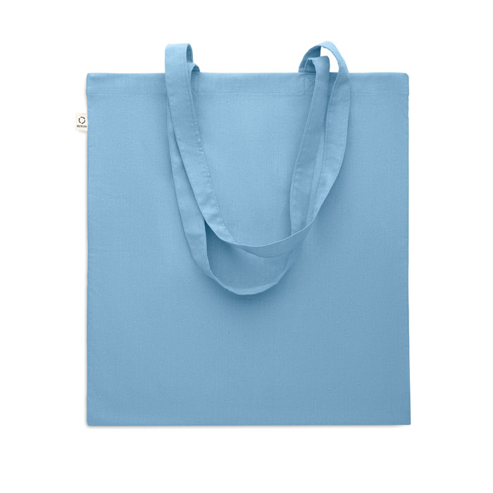 Recycled cotton shopping bag Petrolio item picture open