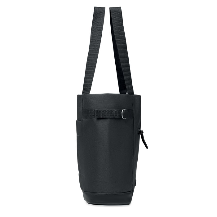 Borsa a tracolla in RPET 600D Nero item picture back
