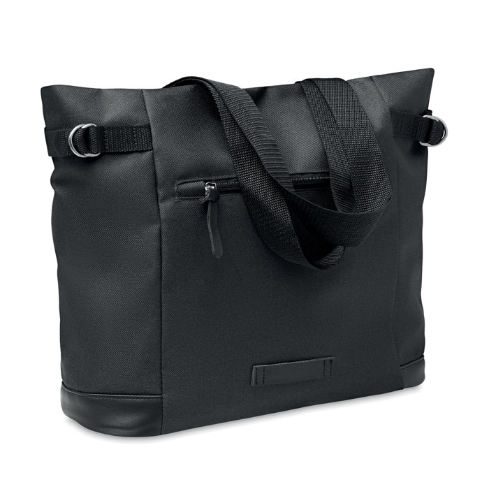Borsa a tracolla in RPET 600D Nero item picture front