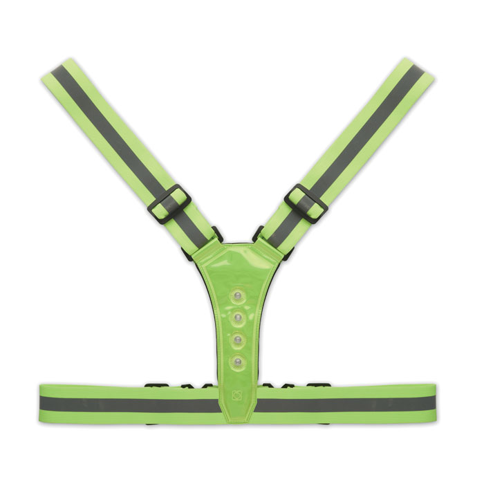 Cintura riflettente con LED Verde Neon item picture open