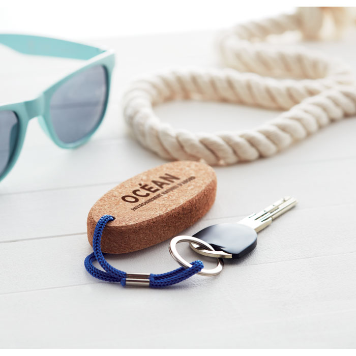 Floating cork key ring Blu Royal item picture printed