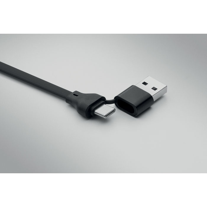 60W cable keyring recycled ABS Nero item picture 6