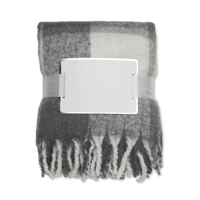 Chequered mohair blanket Grigio item picture back