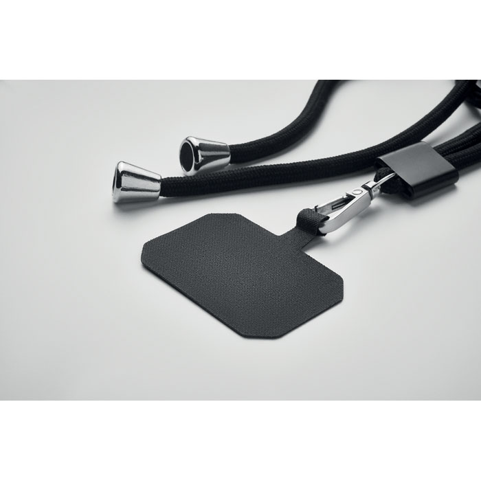 Lanyard tubolare in RPET black item picture side