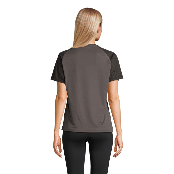 VORTEX WOMEN RAGLAN T-SHIRT Black/Charcoal Grey item picture back