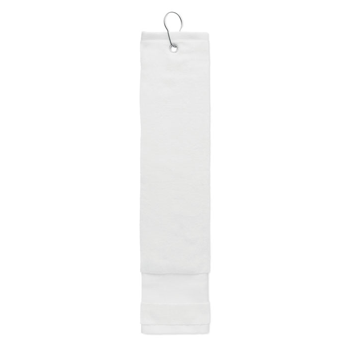 Cotton golf towel with hanger Bianco item picture top