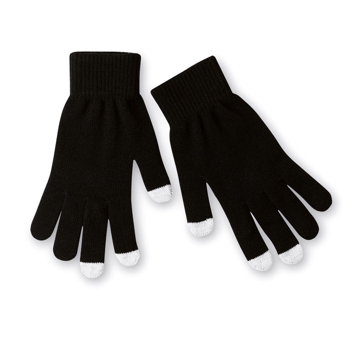 Tactile gloves for smartphones Nero item picture back