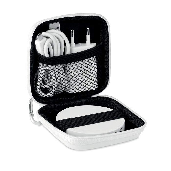 Wireless charger travel set Bianco item picture front