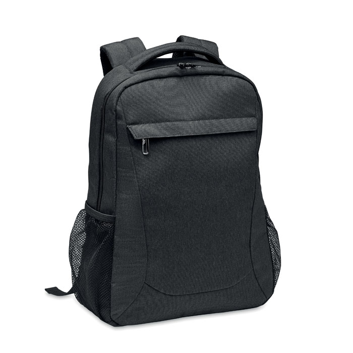 600D RPET laptop backpack Nero item picture front