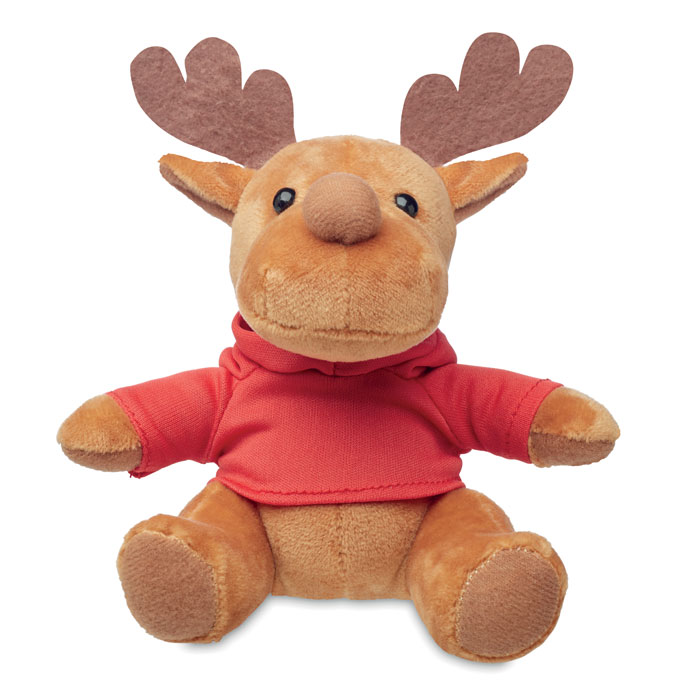 Plush reindeer with hoodie Rosso item picture front