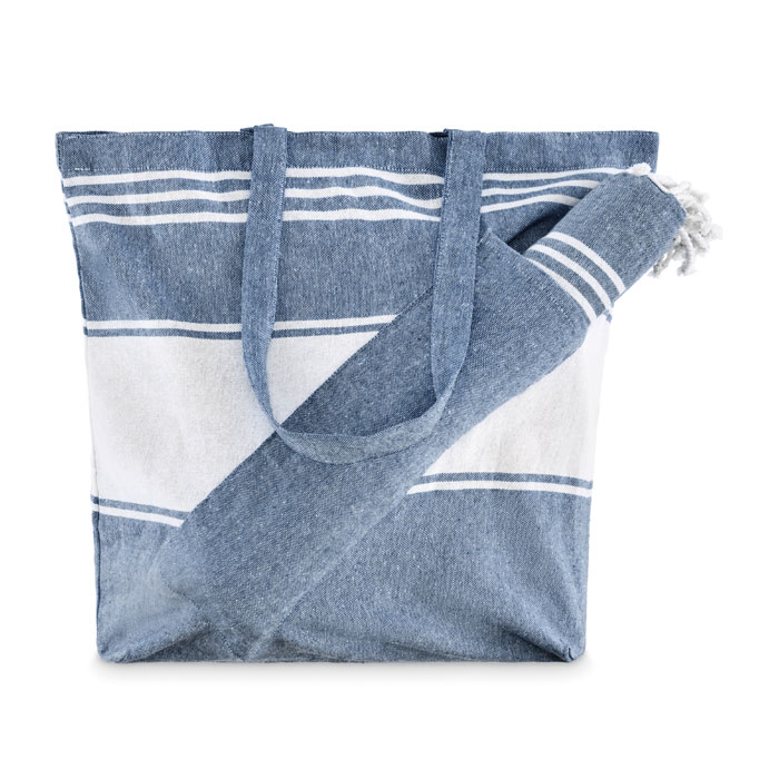 Borsa da spiaggia con telo Blu item picture front