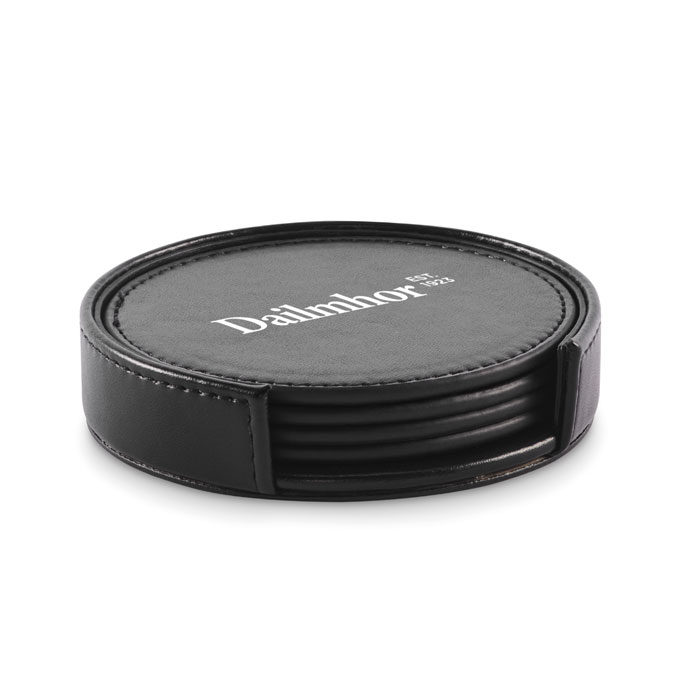 Set of 4 PU coasters Nero item picture printed