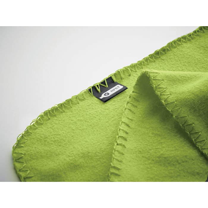 RPET fleece travel blanket Lime item detail picture
