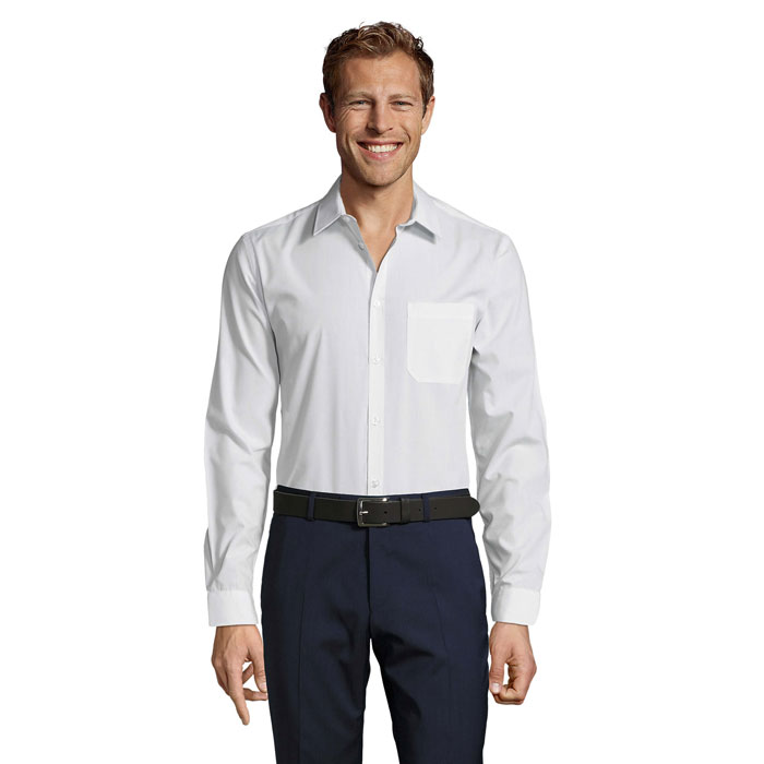 BALTIMORE FIT POPLIN SHIRT Bianco item picture front