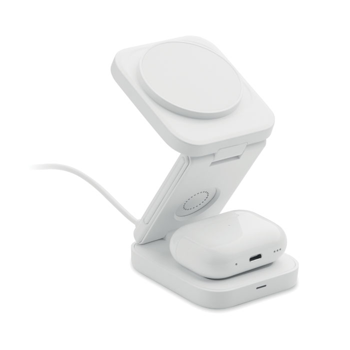 3in1 foldable charging station Bianco item picture back