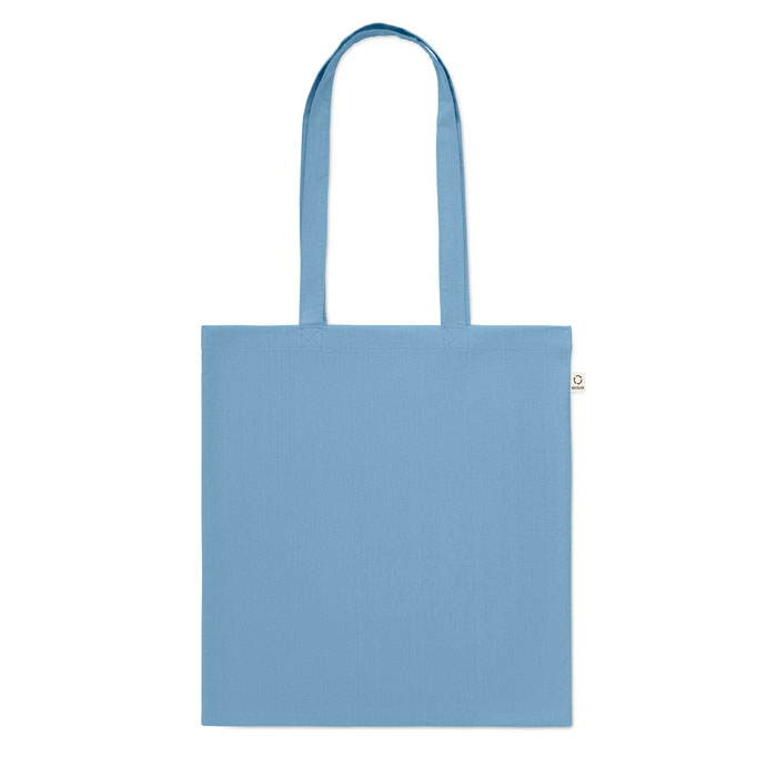 Recycled cotton shopping bag Petrolio item picture side