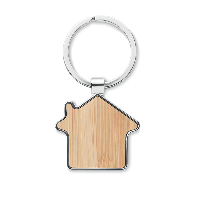 House key ring metal bamboo Legno item picture top