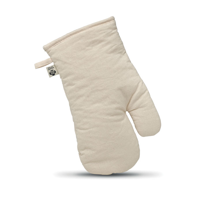 Organic cotton oven glove Beige item picture front