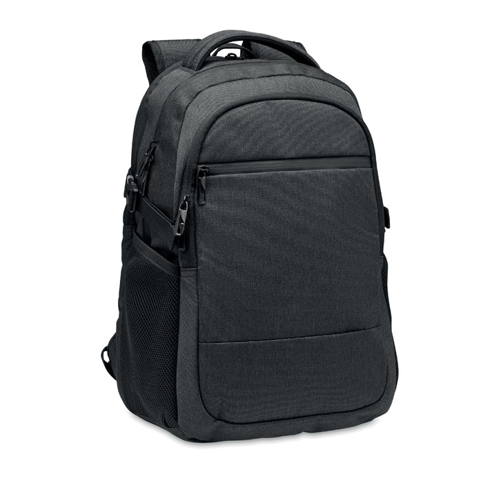 600D RPET laptop backpack Nero item picture front