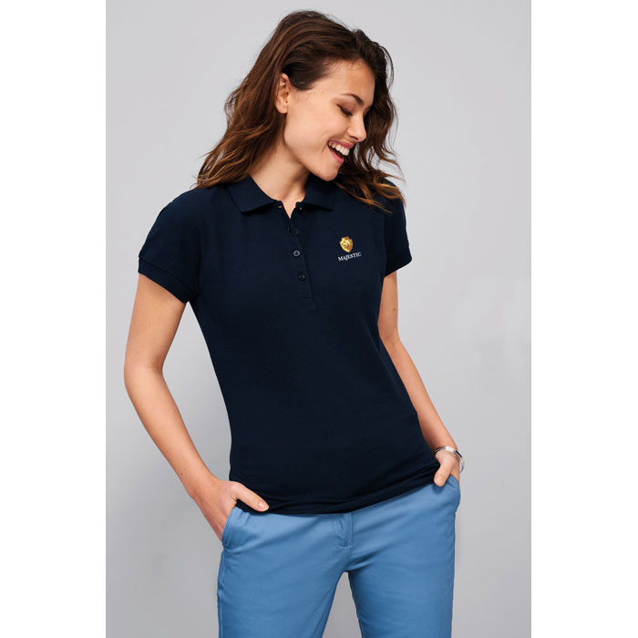 PASSION WOMEN POLO 170g Blu Royal item picture printed