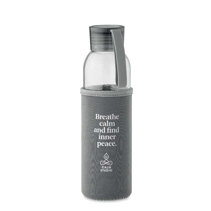 Recycled glass bottle 500 ml Grigio Pietra item picture printed