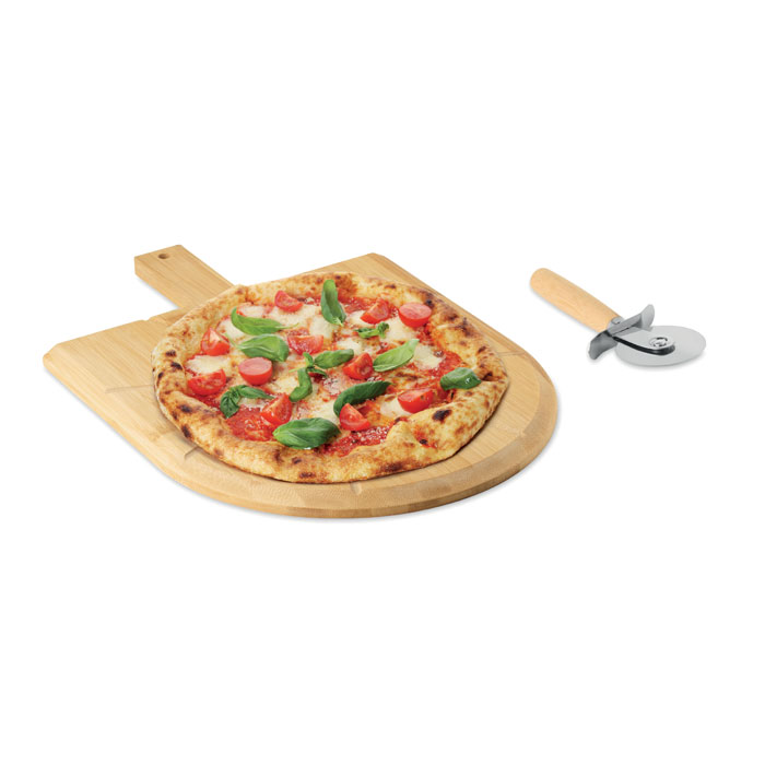 Bamboo pizza board & cutter Legno item picture back