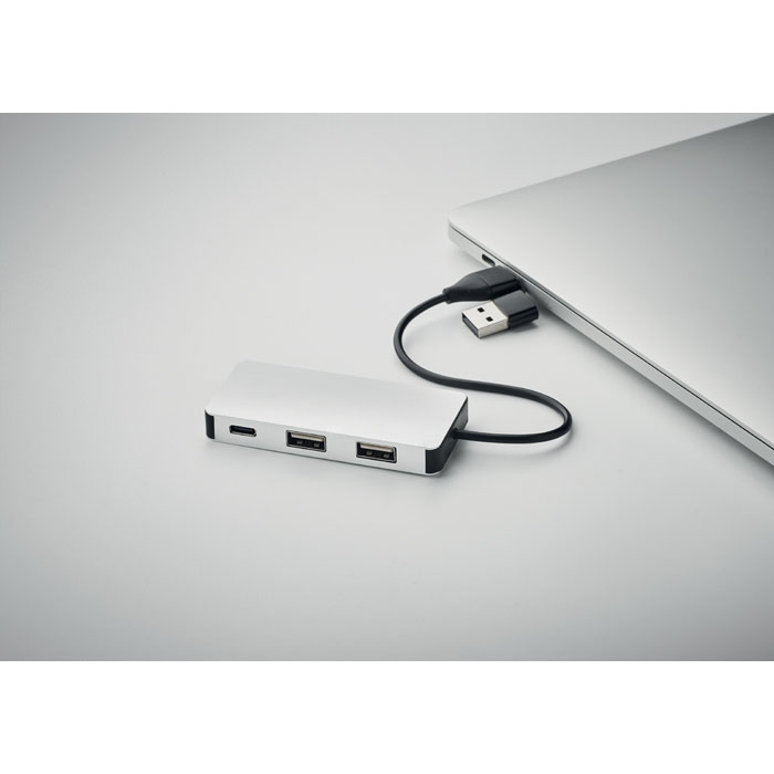 Hub USB a 3 porte Argento item detail picture