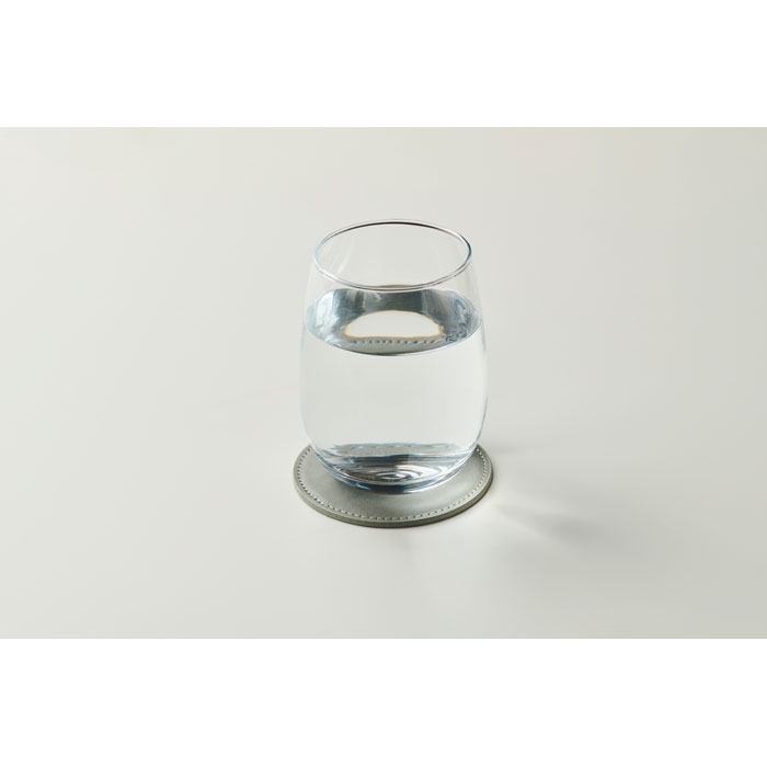 Round coaster in PU Grigio Pietra item detail picture