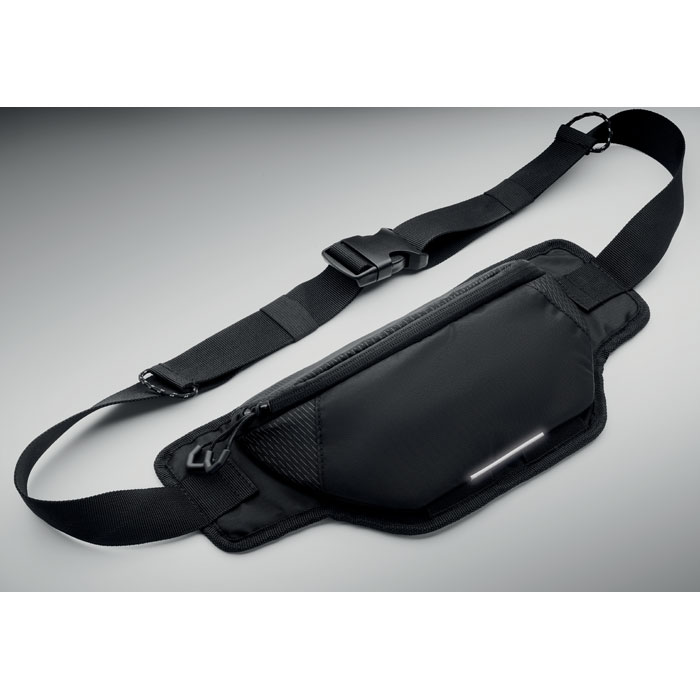 Hiking waist bag in 420D nylon Nero item detail picture