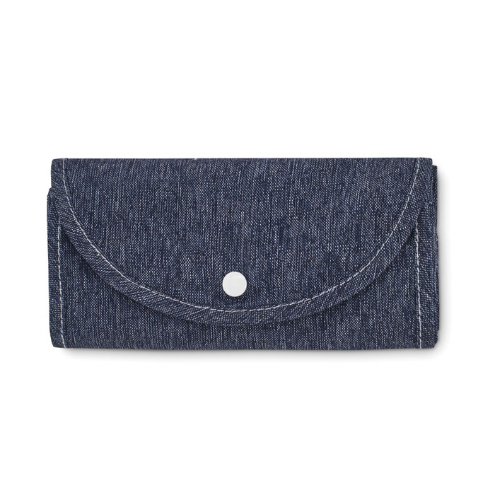 Foldable shopper bag 140 gr/m² Blu item picture open