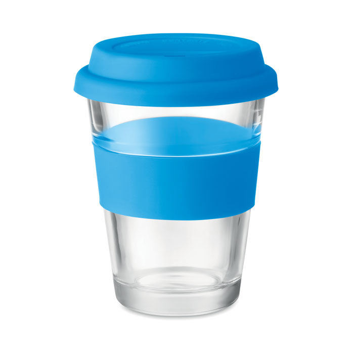 Bicchiere in vetro. 350ml Blu item picture top