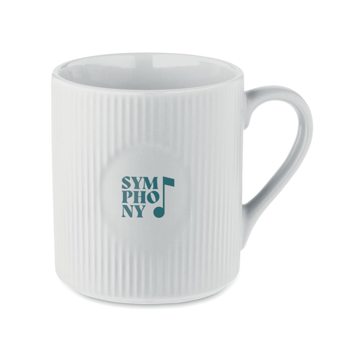 Tazza in ceramica a coste 340 m Bianco item picture printed