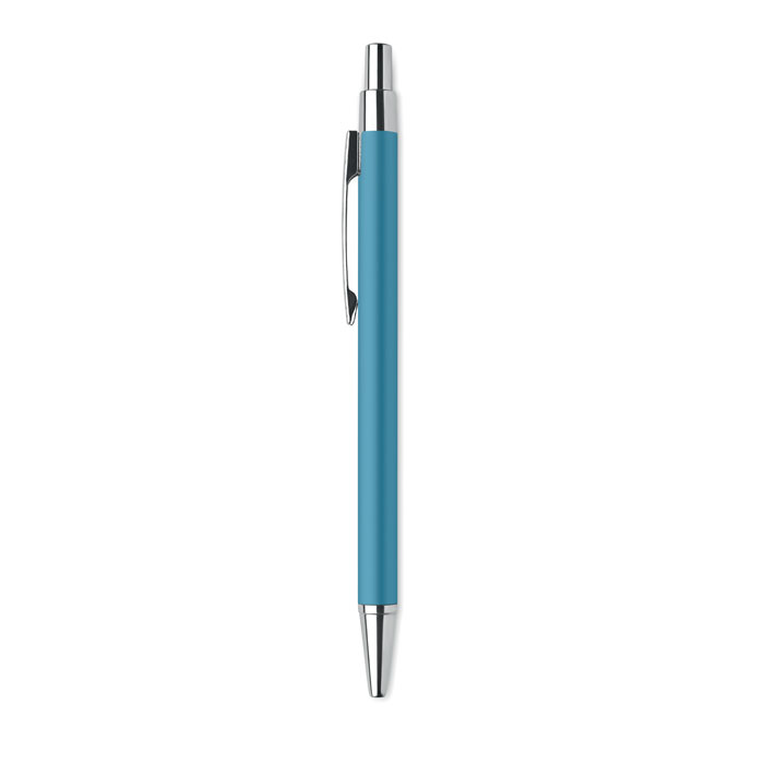 Recycled aluminium ball pen Turchese item picture back