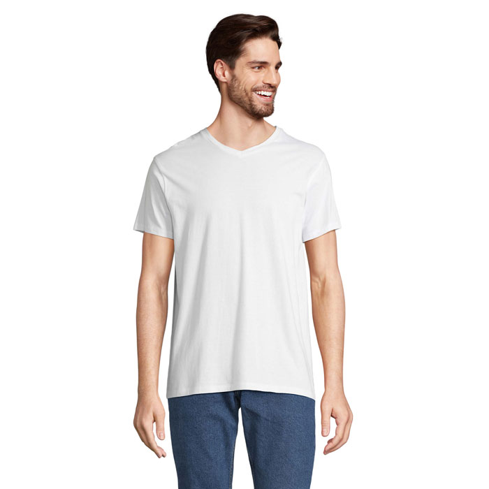 REGENT V V-NECK T-SHIRT Bianco item picture front