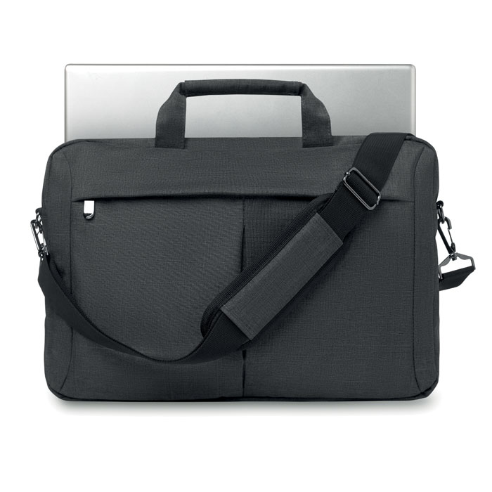 Laptopbag in 360D polyester Grigio item picture side