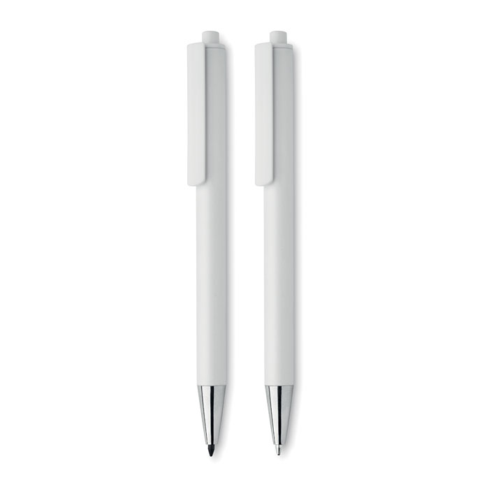 Recycled aluminium pen set Bianco item picture back