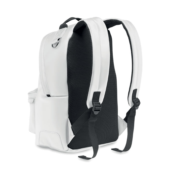 Laptop 15" soft PU backpack Bianco item picture open