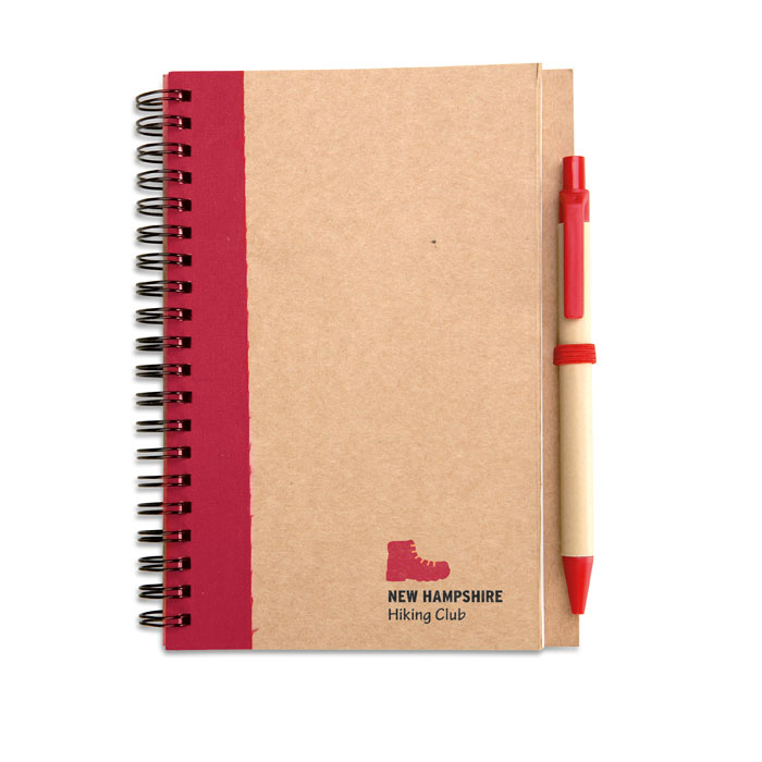 B6 recycled notebook with pen Rosso item picture printed