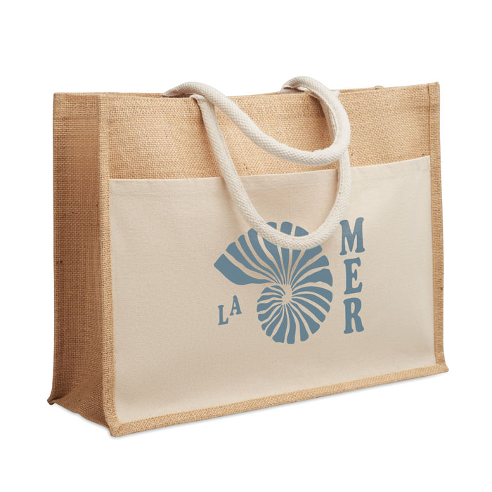 Shopper in iuta Beige item picture printed