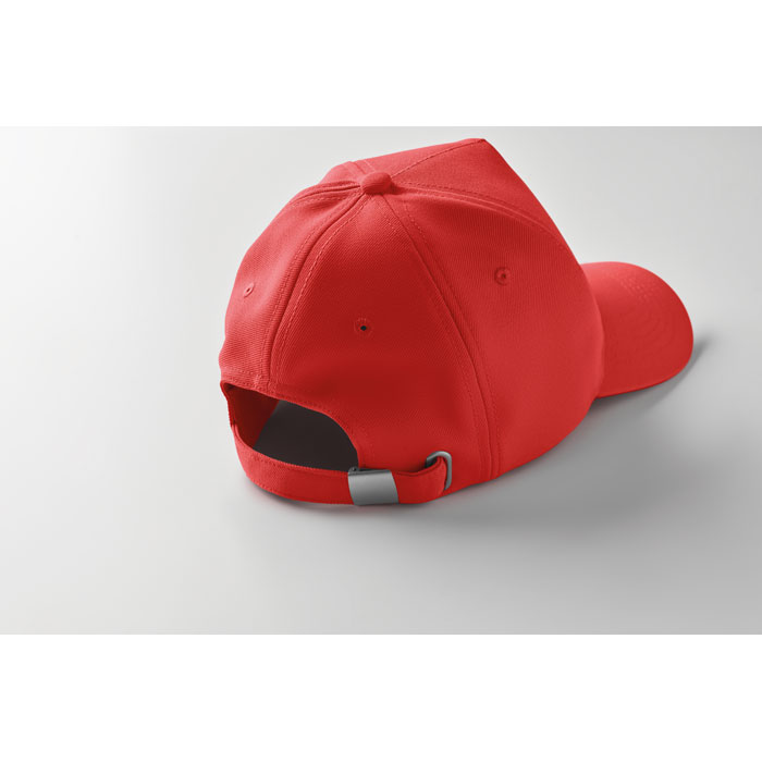 RPET 5 panel baseball cap Rosso item detail picture