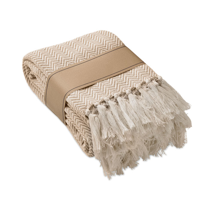 Coperta in cotone riciclato Bianco/Grigio item picture front