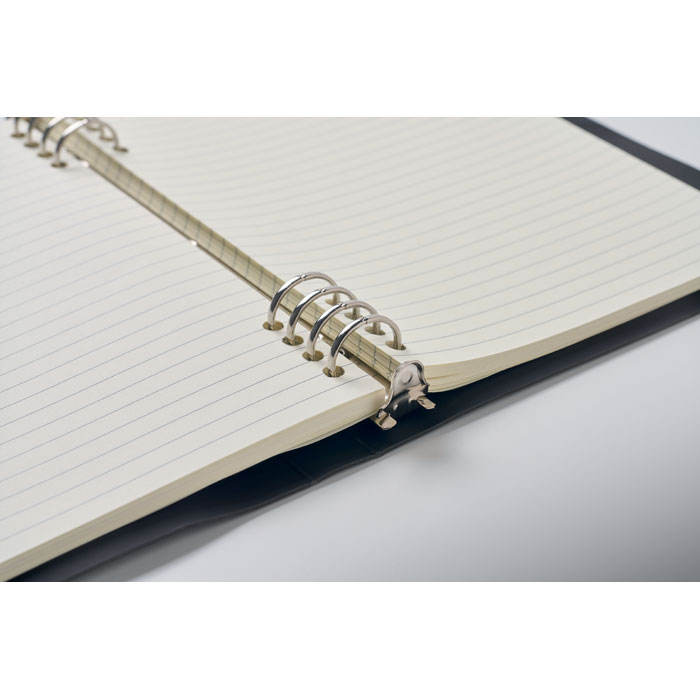 Notebook A5 ricaricabile in PU Nero item picture open