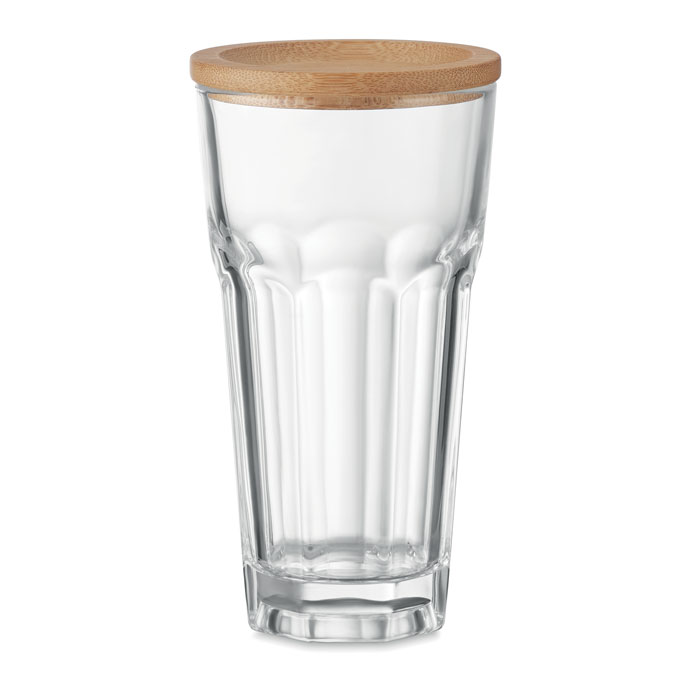 Bicchiere con tappo in bamboo transparent item picture top