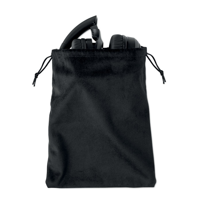 Foldable headphones in pouch Nero item picture back